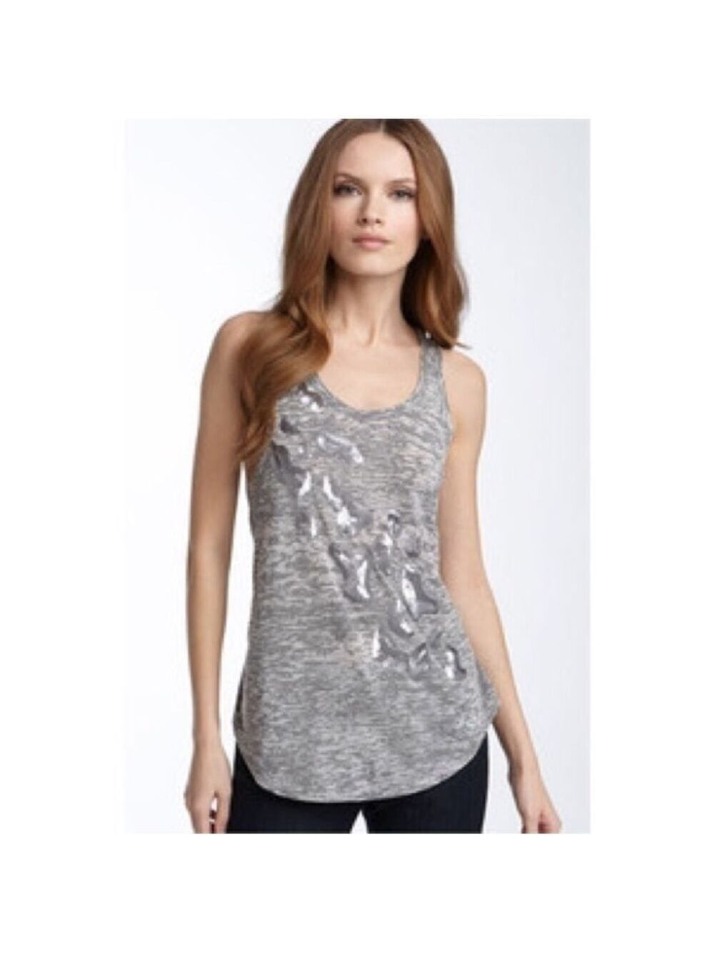𝅺bcbgmaxazria Cheetah Sequin Burnout Tank Top (xxs)